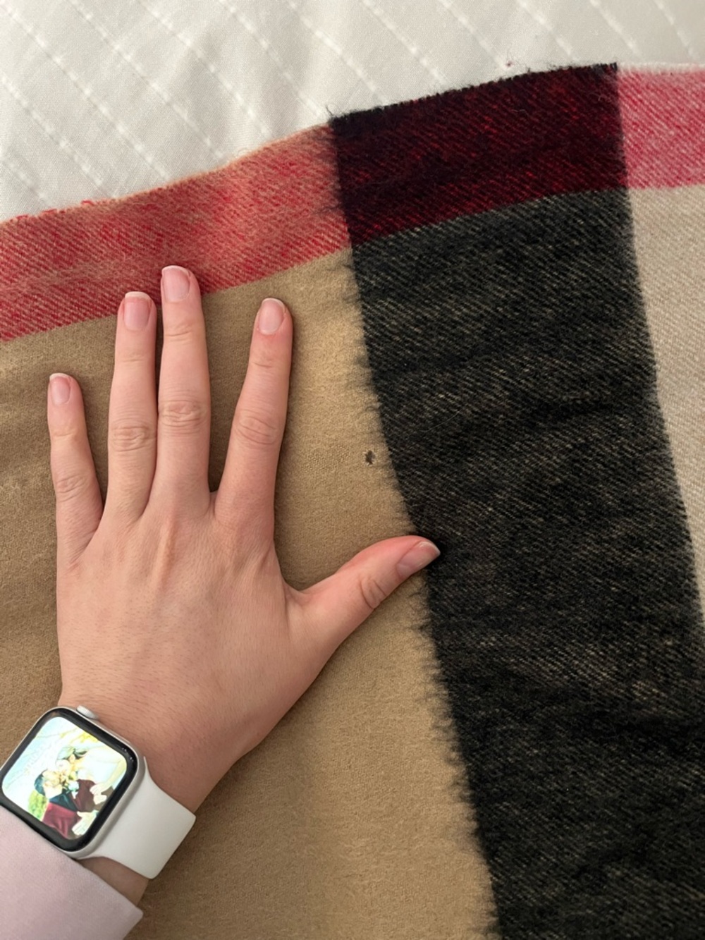 Burberry Beige Black Gray Classic Check Wool Scarf - Picture 3 of 4